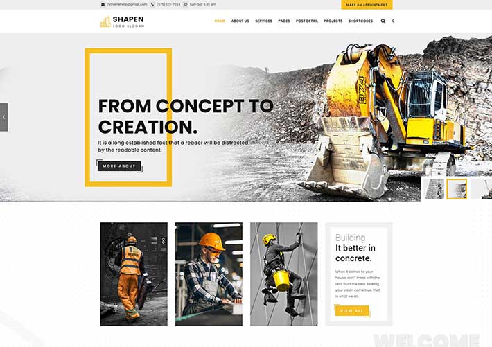 响应式建筑公司工程施工企业网站网页HTML5静态模板